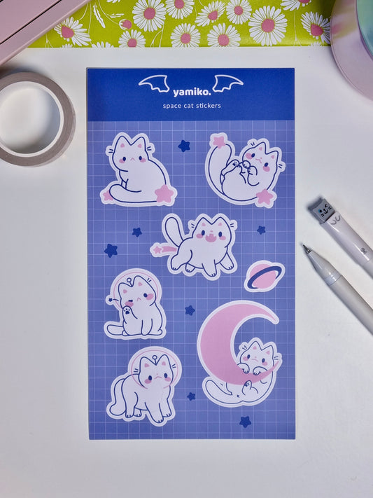 Space Cat Sticker Sheet