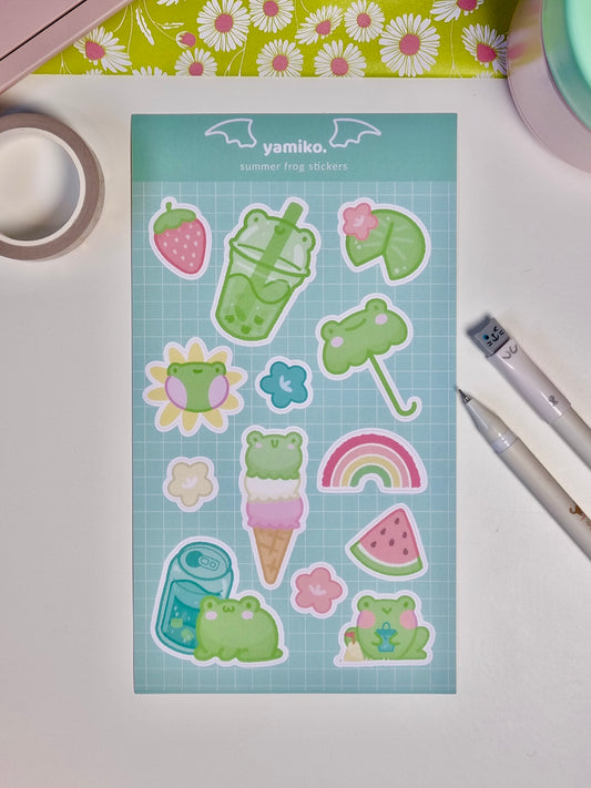 Summer Frog Sticker Sheet