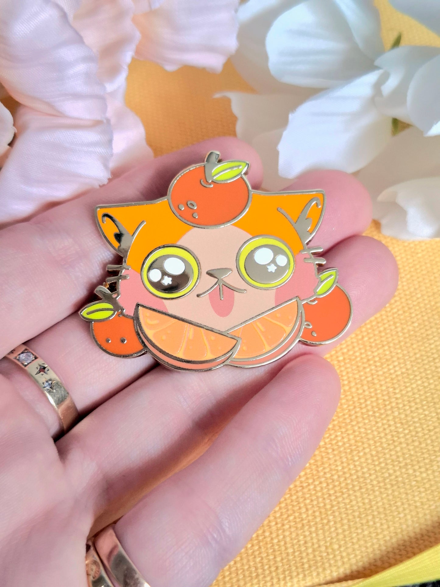 Orange Cat Enamel Pin