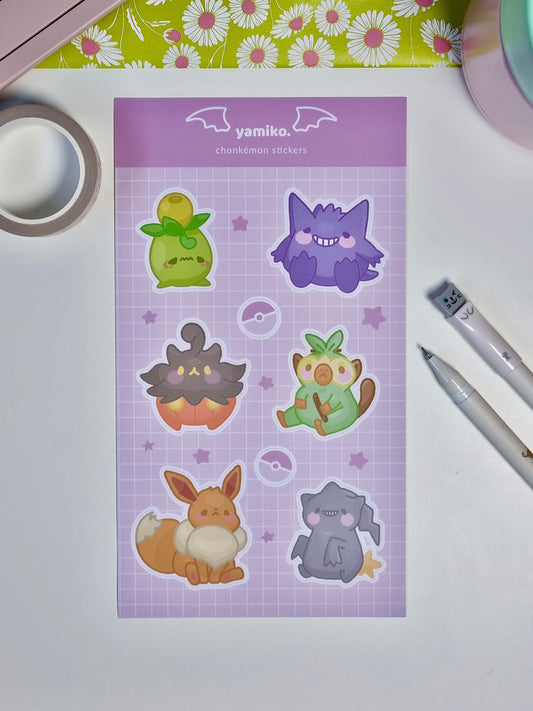 Chonkémon Sticker Sheet