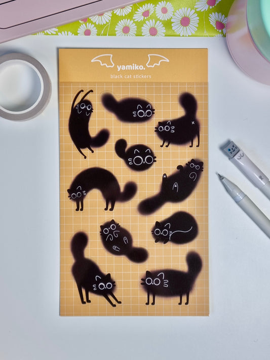 Black Cat Sticker Sheet