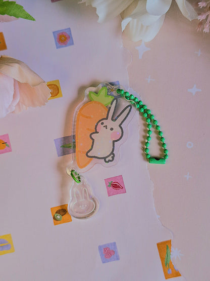 Carrot Bunny Acrylic Charm
