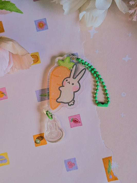 Carrot Bunny Acrylic Charm